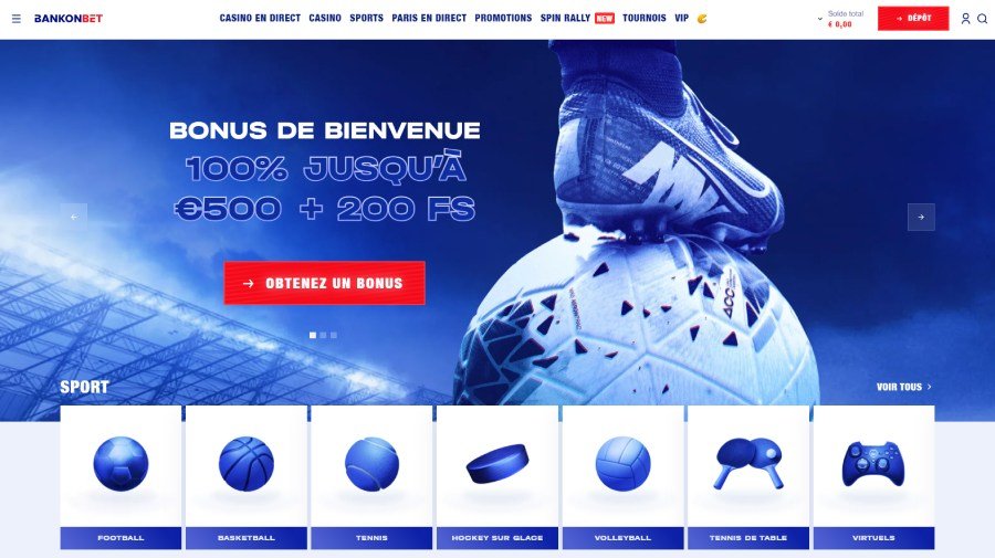 Page d'accueil Casino en ligne Bankonbet