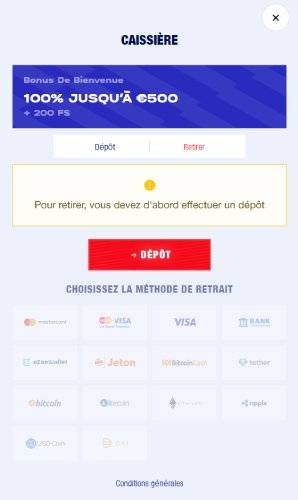 Les méthodes de retrait disponibles chez BanKonbet Casino