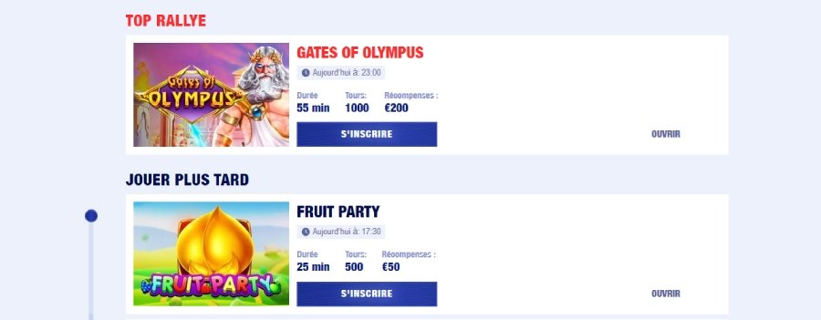 Tournoi Spin Rally Bankonbet Casino