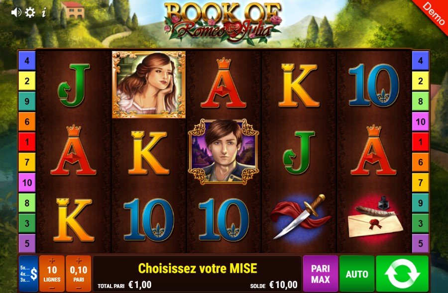 Machine à sous Book and Romeo and Julia de Gamomat