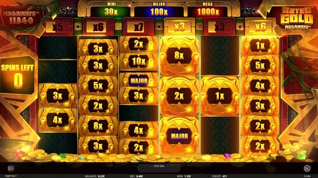 Slot Aztec Gold Megaways d'iSoftbet