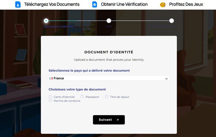 Visuel vérification du compte joueur Millionz