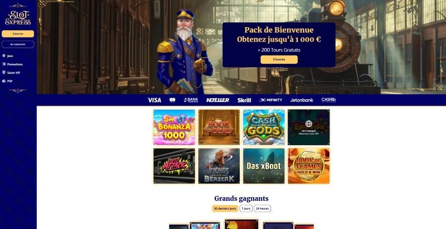 Slot Express page d'accueil