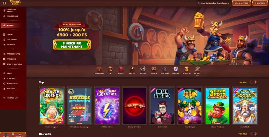 Viking Luck Casino page d'accueil