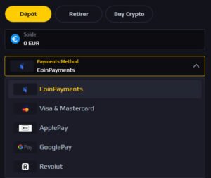Rollblock Casino page de dépôt