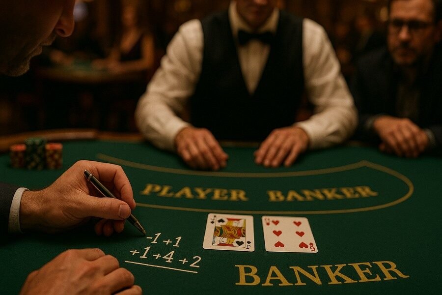 Représentation du comptage de cartes au baccara