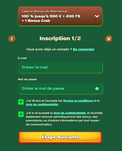 Greenluck Casino inscription 1/2
