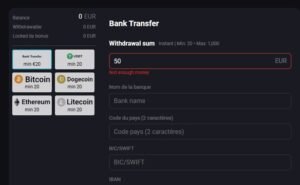 AmonBet Casino page retrait