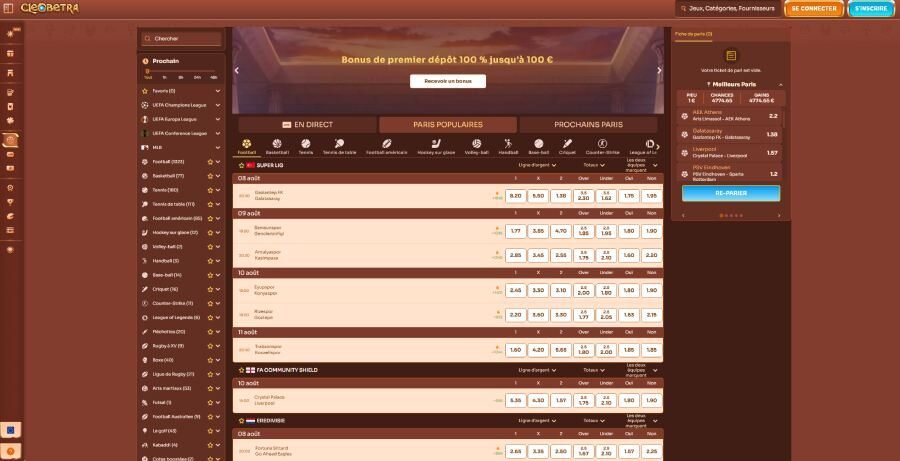 Cleobetra Casino page sports