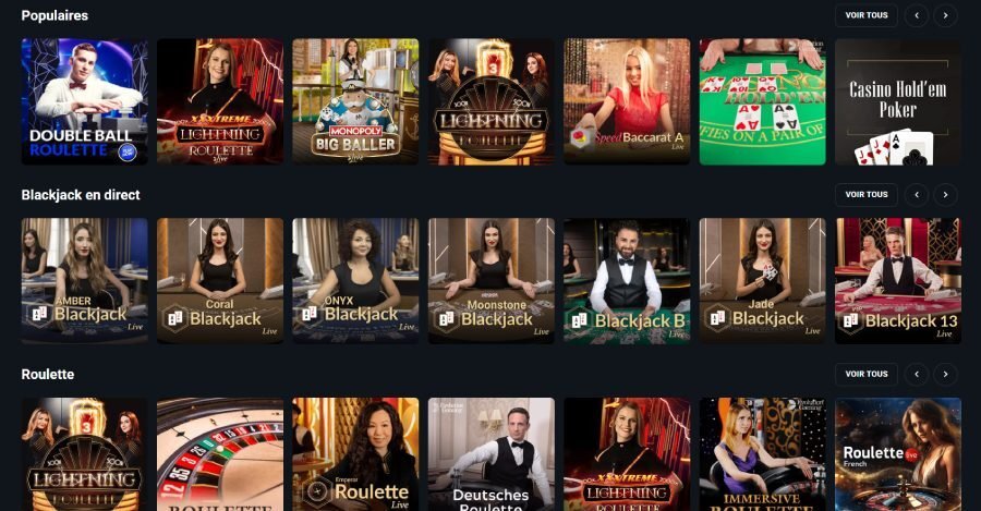 LuckyWave Casino page casino en direct