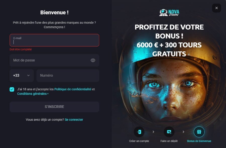 Nova Dreams Casino inscription
