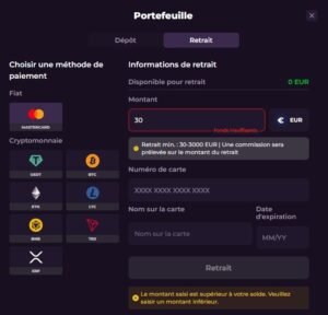 Rockstar Casino page retrait