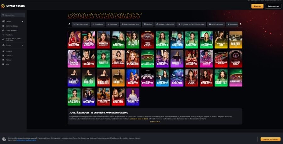 Instant Casino le live casino