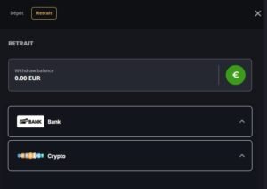 Instant Casino la page retrait