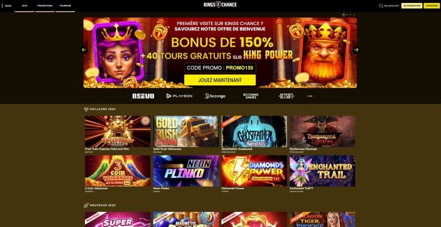 Kings Chance Casino page d'accueil
