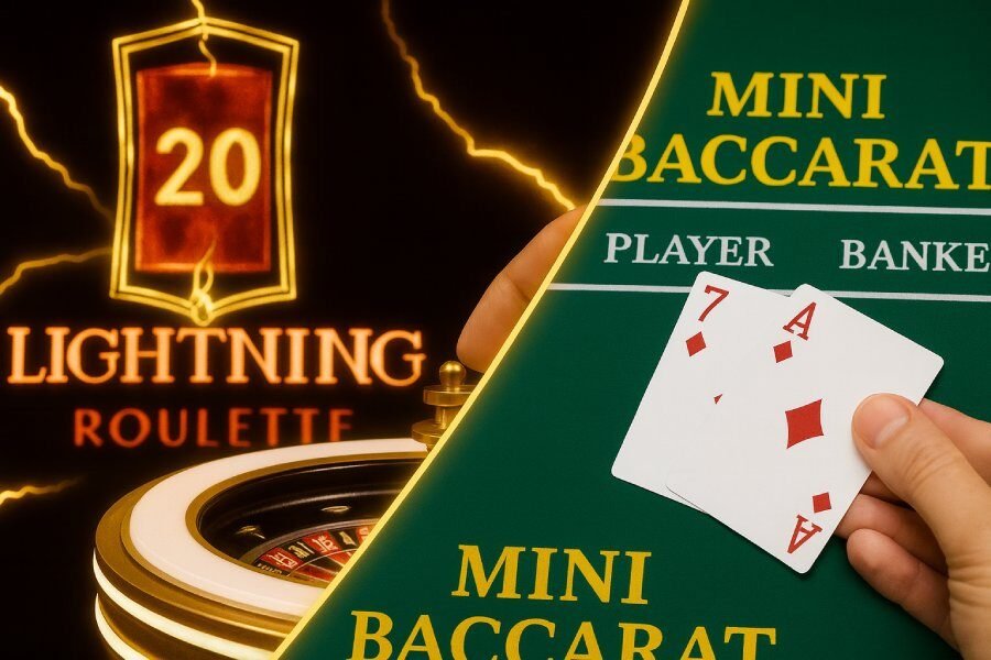 Lightning Roulette VS mini baccarat évolution des jeux de table casino en ligne