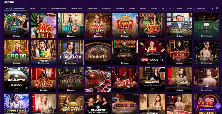 Slotrush Casino page casino en direct