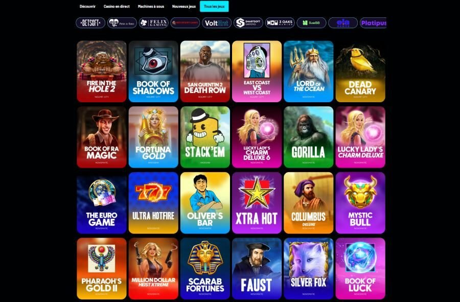 Turbo Wins Casino page des machines à sous