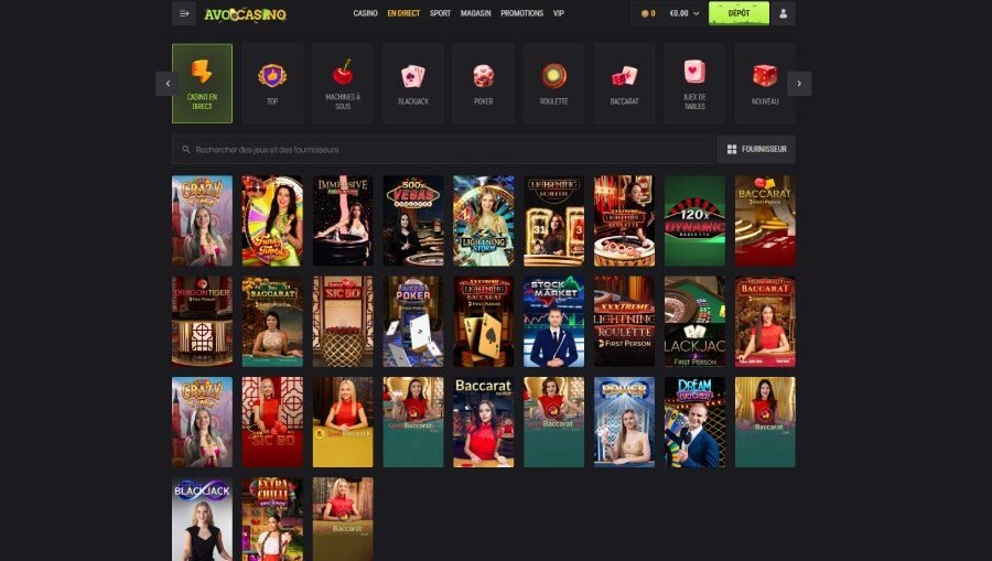 Avocasino le casino en direct
