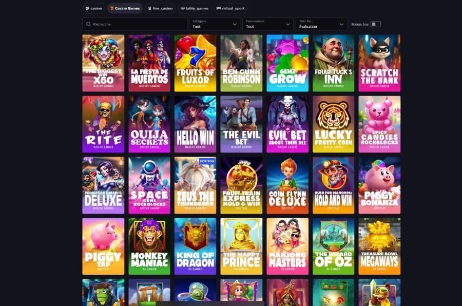Blazespins Casino page machines à sous