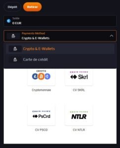 Blazespins Casino page retraits