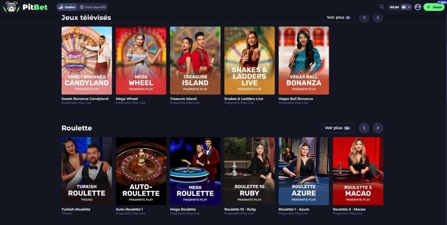 PitBet Casino live casino