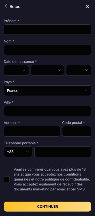 Roibets Casino inscription 2/2