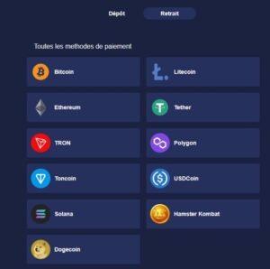 SlotNeo Casino page de retrait